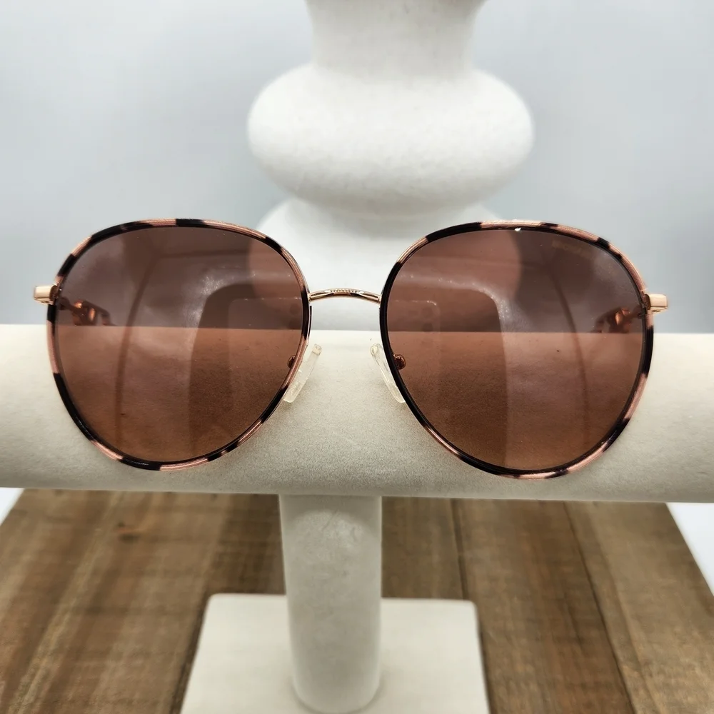 NEW! Michael Kors Rose Gold & Dark Gray Black Aviator Sunglasses / Shades
